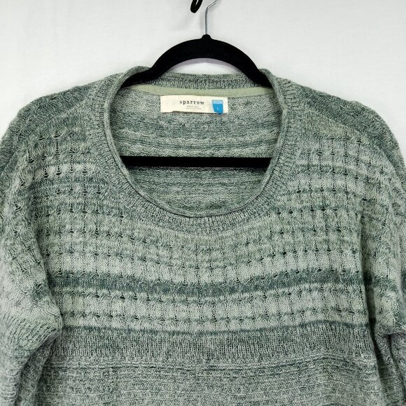 Sparrow Sweater Mohair Merino Wool Cashmere Size Large Mossy Green Open Knit - Picture 5 of 14